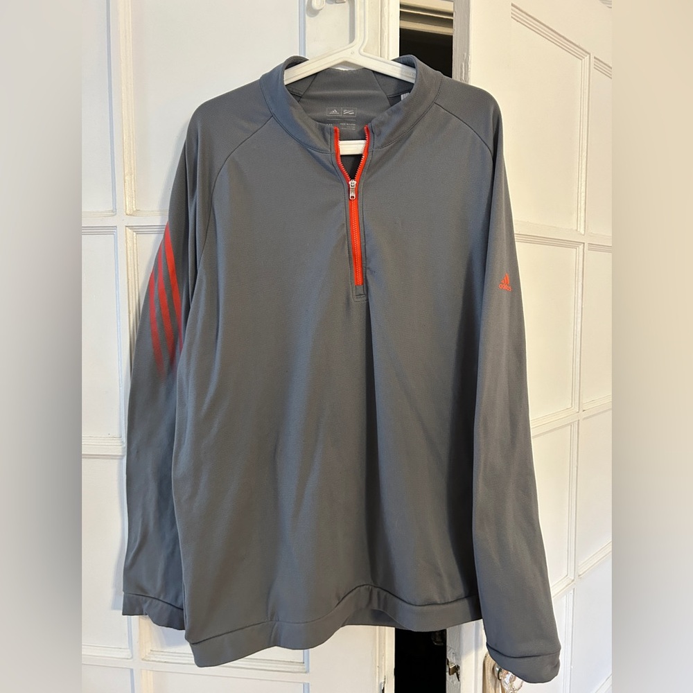 Adidas Gray Mens Quarterzip
